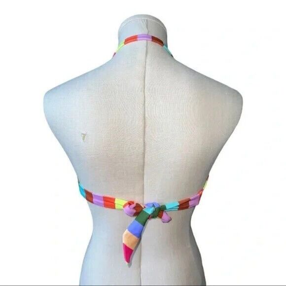 Salt Cove Cabana Smocked Bandeau Bikini Multicolor Striped Medium NWT - Picture 4 of 9